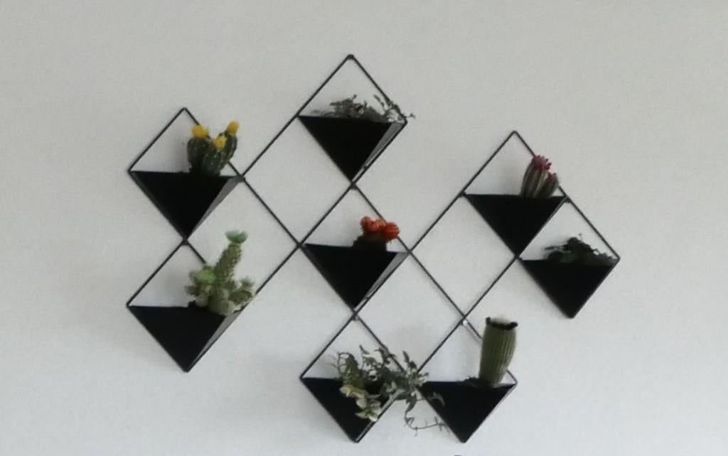 Wanddecoratie met ruimte voor mini-plantjes 105x65 cm, Ophalen, Metaal, Industrieel, Decoratieobject