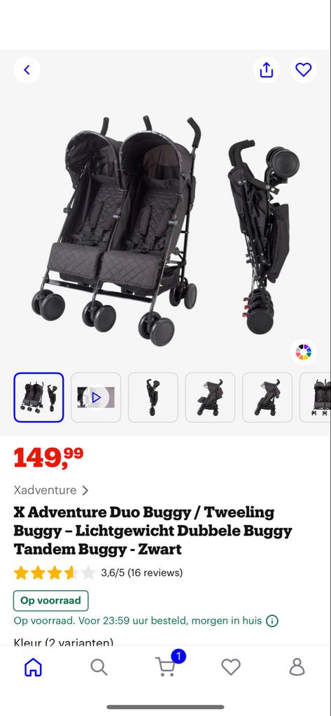 X Adventure Duo Buggy - Lichtgewicht Dubbele Buggy, Ophalen, Zo goed als nieuw, Overige merken, Duomodel