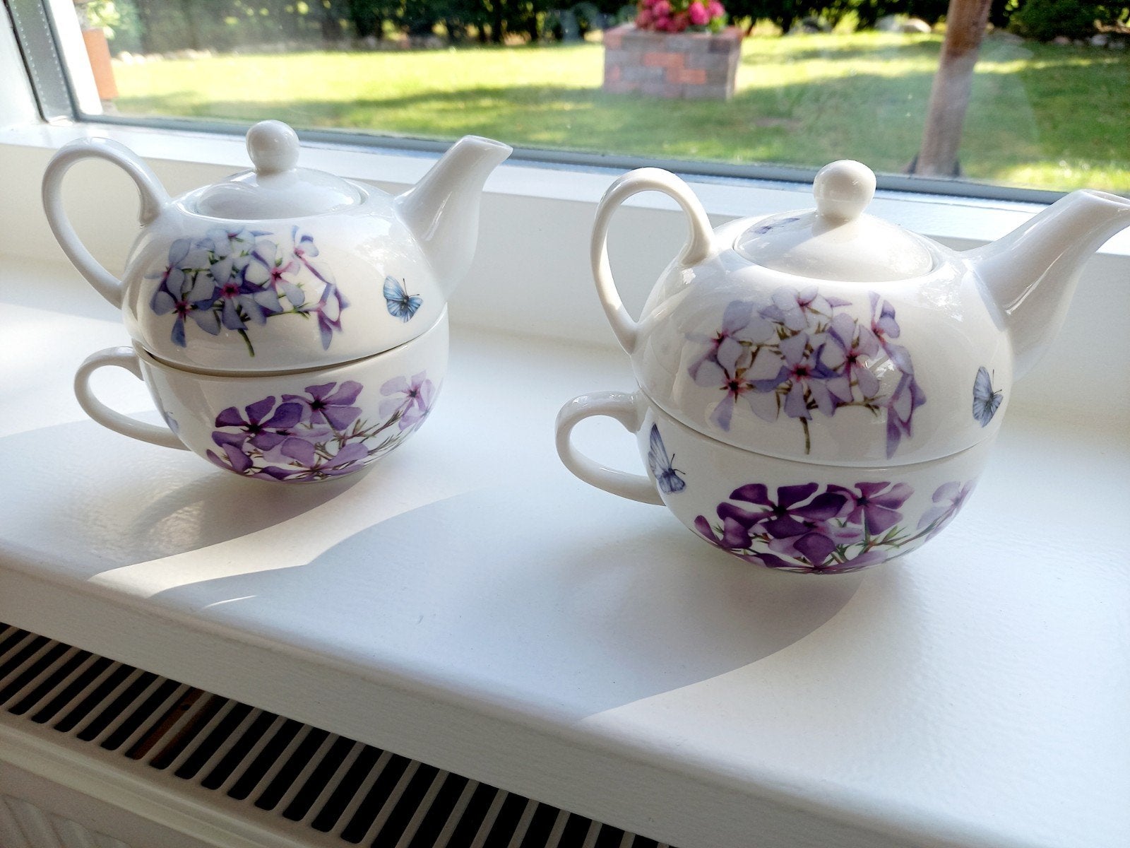 Twee theepotten met kopjes - Marjolein Bastin, Keramiek, Ophalen of Verzenden, Zo goed als nieuw, Theepot