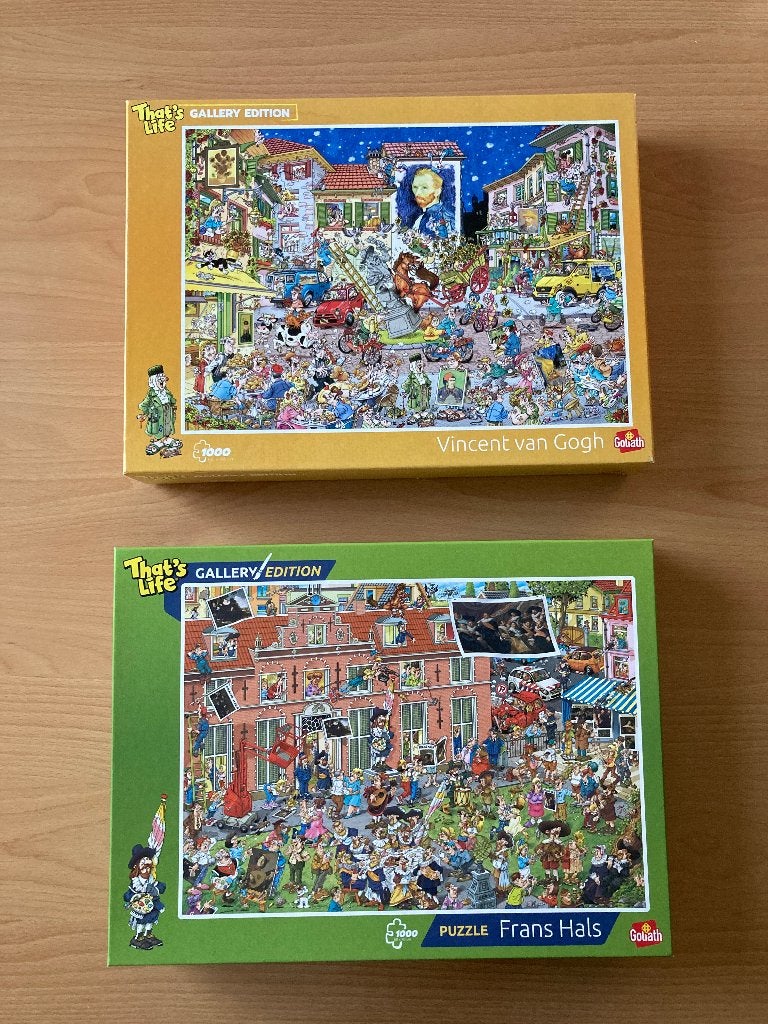 2x puzzel That’s life Gallery Frans Hals + Vincent van Gogh, Ophalen of Verzenden, 500 t/m 1500 stukjes, Zo goed als nieuw, Legpuzzel
