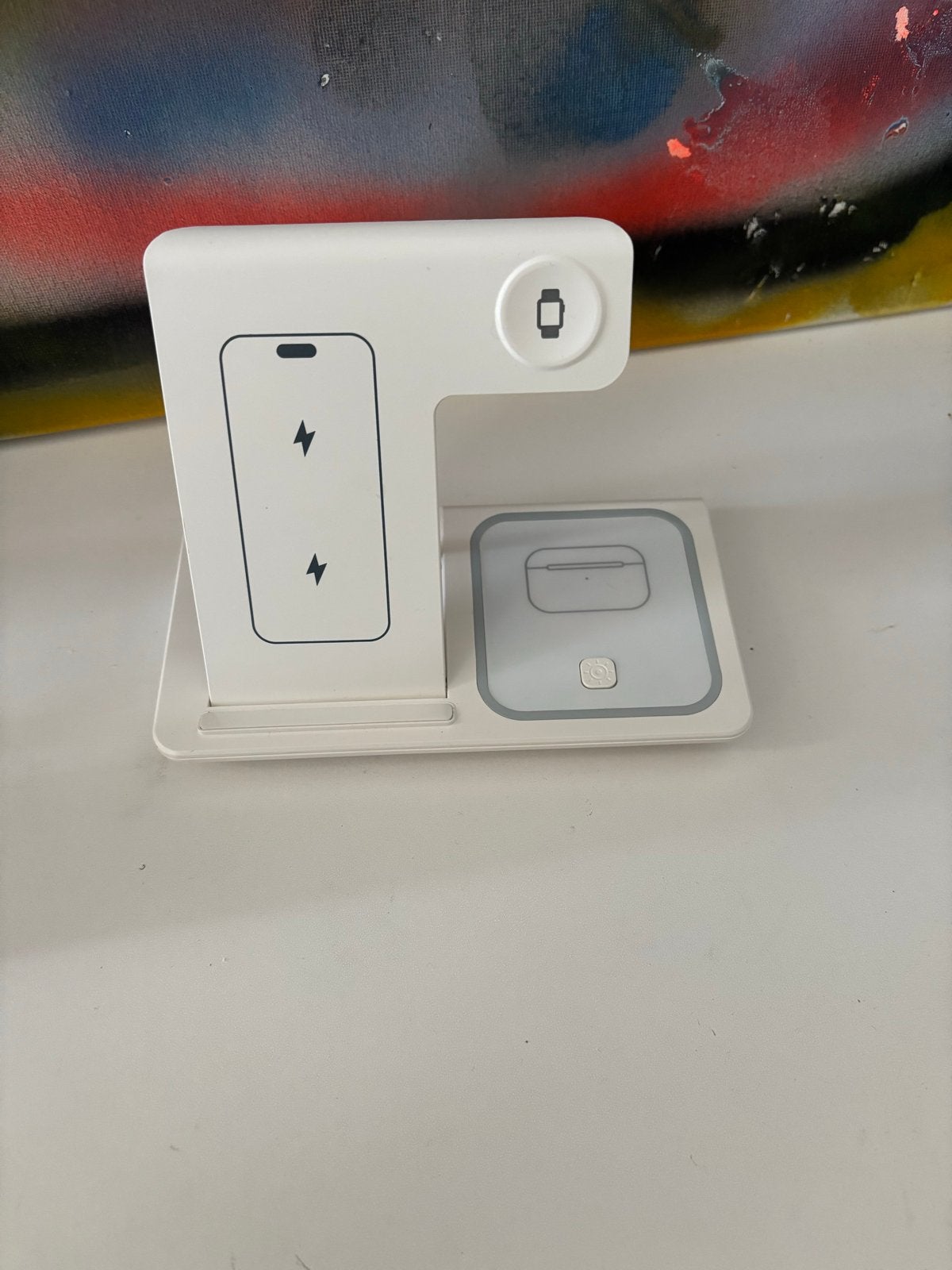 3-in-1 Draadloze Oplader voor Telefoon, Horloge en Oortjes, Ophalen, USB-C, Draadloze oplader, Zo goed als nieuw