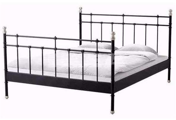 Te koop: mooi ijzeren bed 180x200, Ophalen, Zwart, Tweepersoons, Zo goed als nieuw