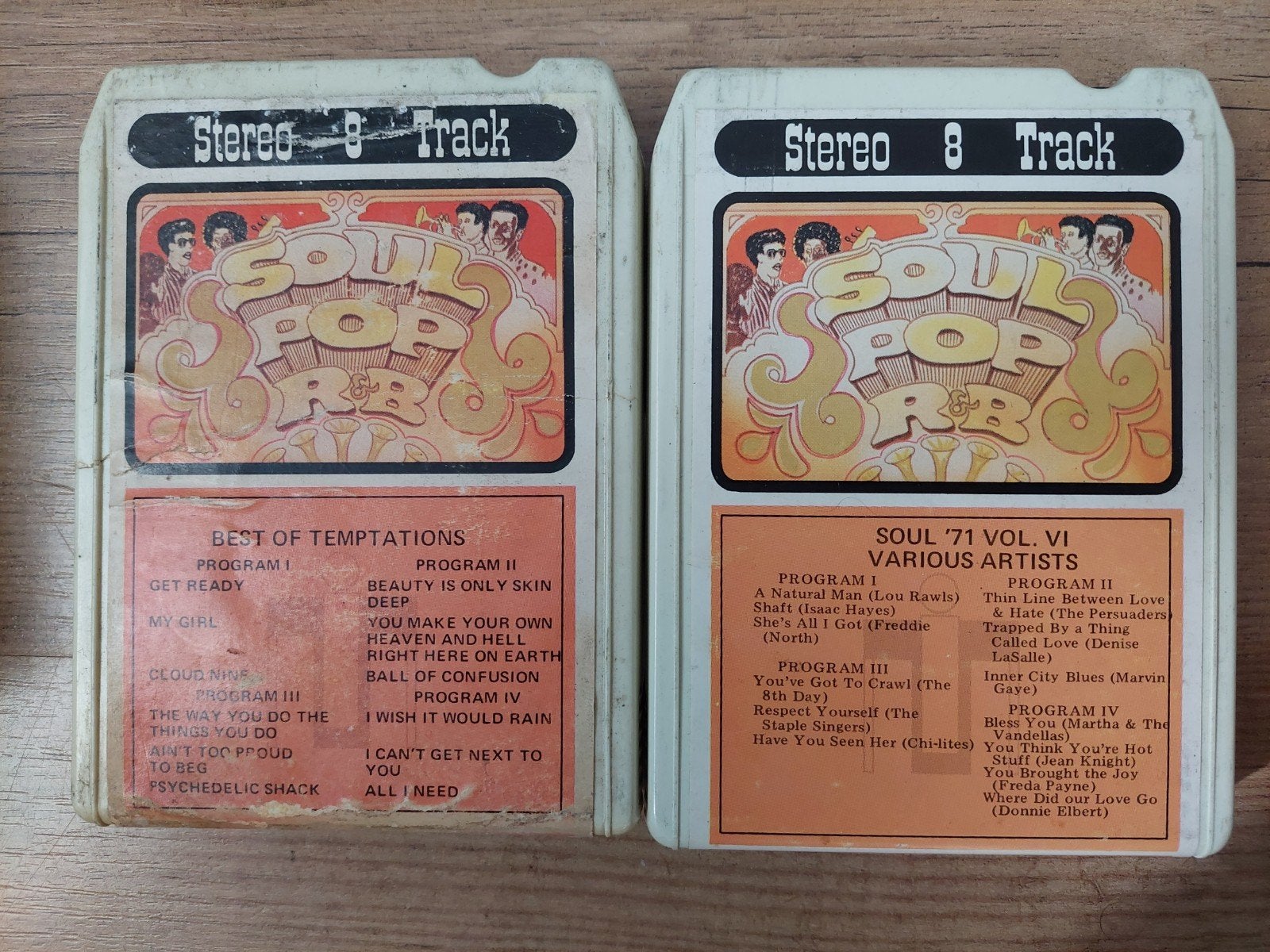 Soul Pop & R&B 8-Tracks: The Temptations & Various Artis, Ophalen, Gebruikt