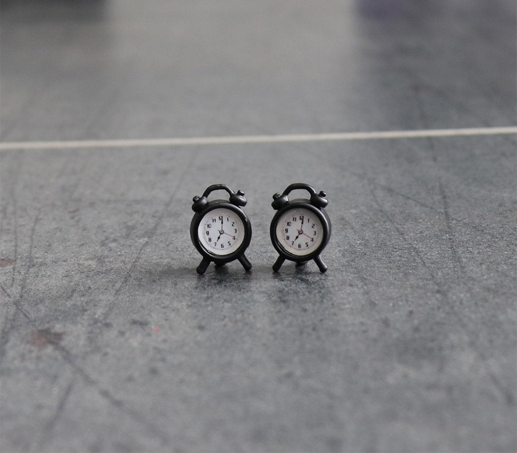 Retro wekker klok miniatuur nieuw 1:12 - Zwart, Ophalen of Verzenden, Nieuw, Decoratie
