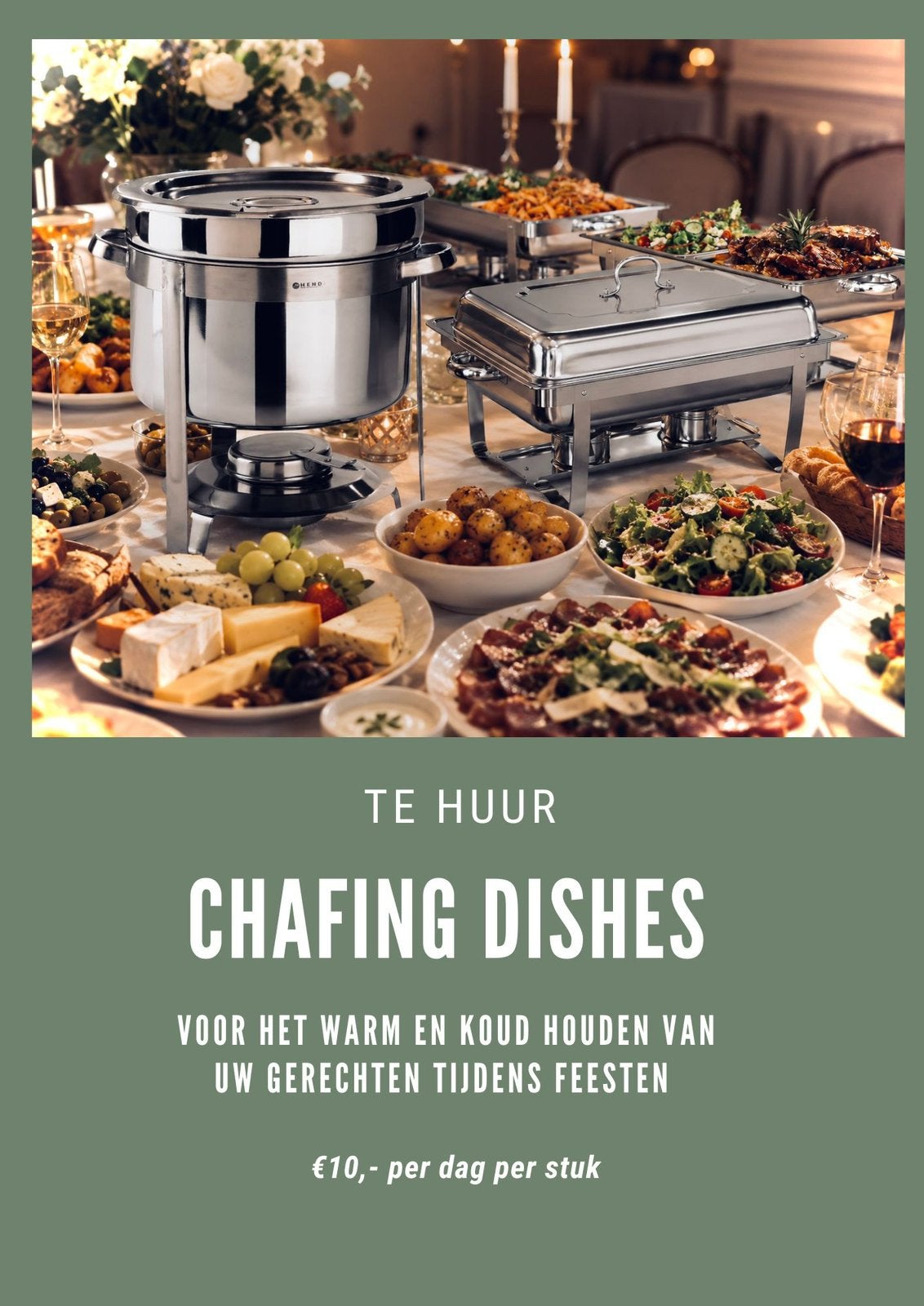 Shafing dishes te huur, Ophalen