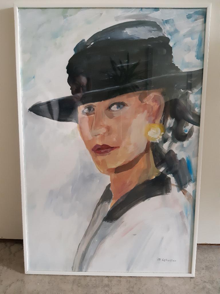 Schilderij   "Dame", Antiek en Kunst, Kunst | Schilderijen | Klassiek, Ophalen