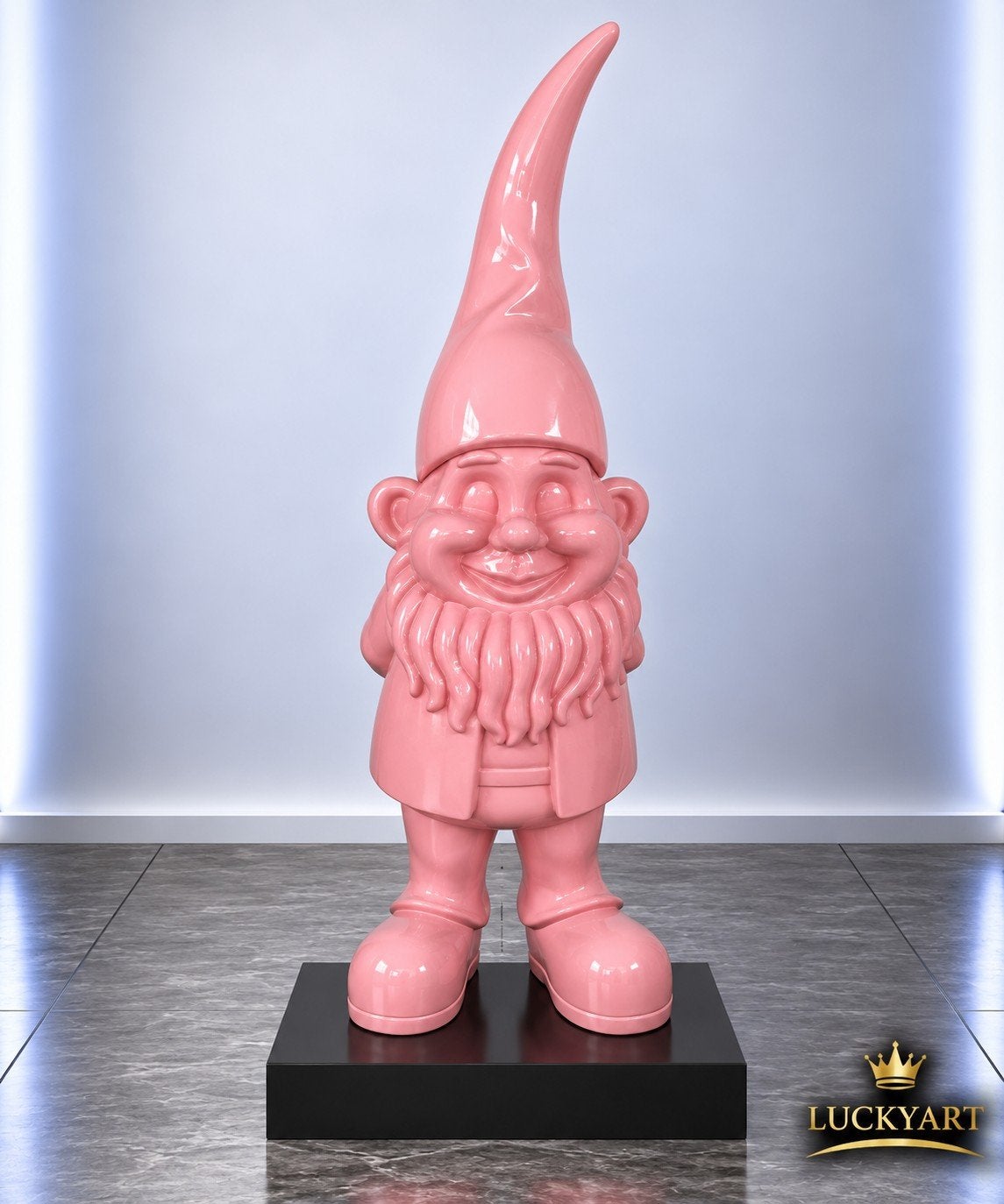 Roze Kabouter met Puntmuts – 95 cm – Polyester Beeld, Ophalen, Nieuw, Kunststof, Tuinkabouter