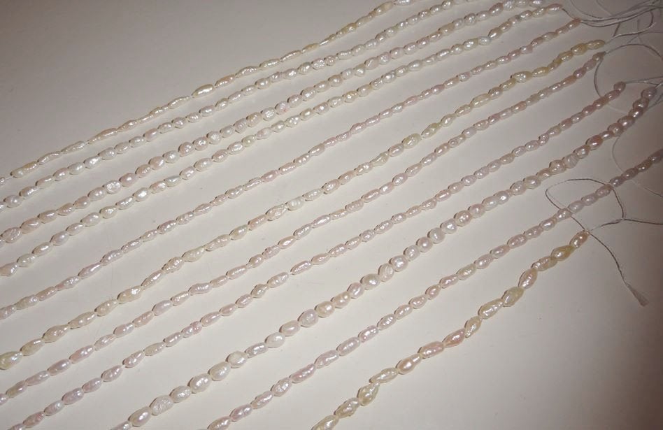 Parel strengen beige kleur keshi parels, Ophalen of Verzenden, Nieuw, Kraal