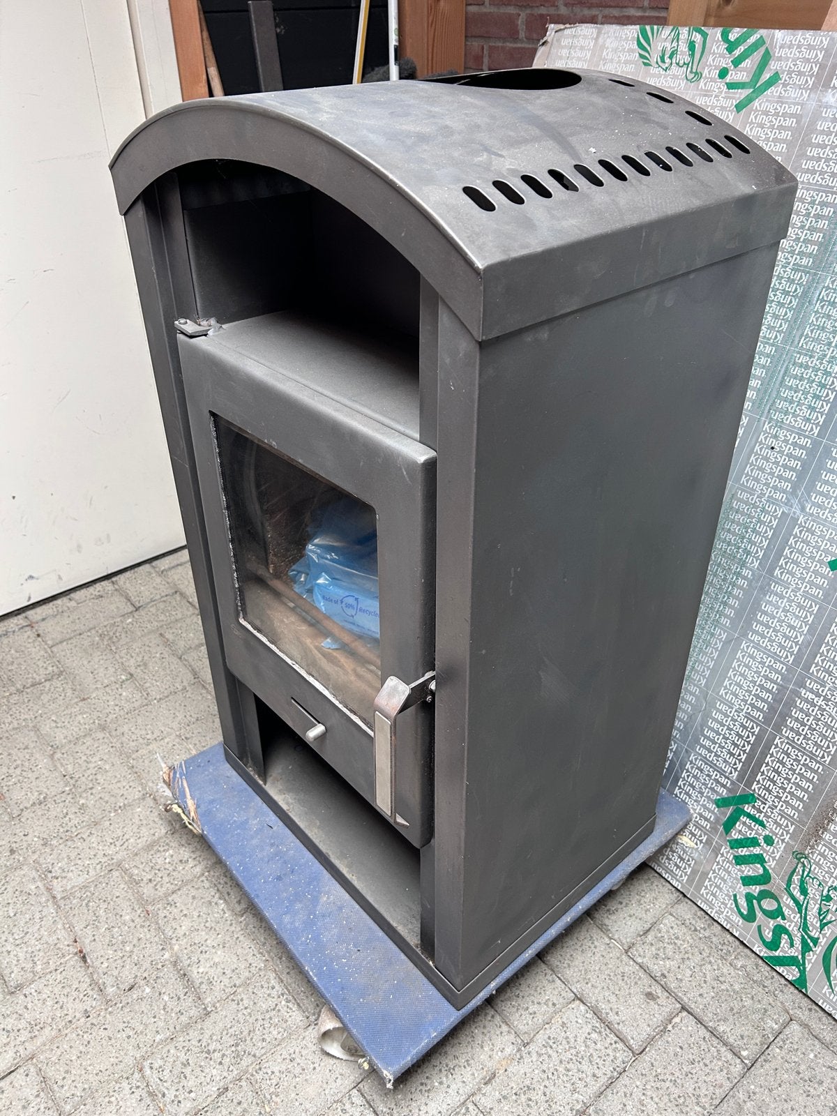 Gebruikte Houthaard - Eurotherm Jardo - 6.5 kW, Ophalen, Gebruikt, Vrijstaande haard, Houthaard