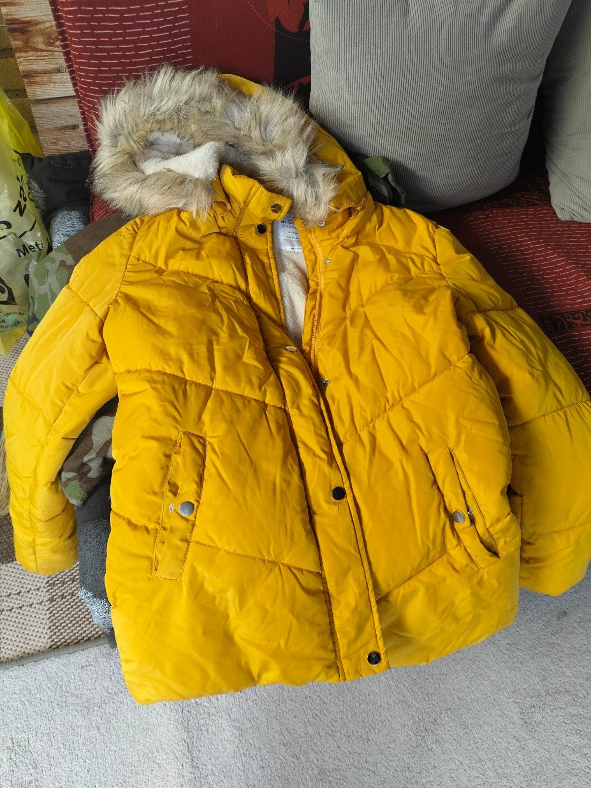 Jas, Kleding | Heren, Ophalen of Verzenden, Zo goed als nieuw, Geel