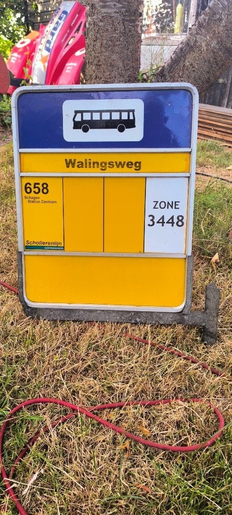 Bushalte bord, Ophalen of Verzenden, Gebruikt, Reclamebord