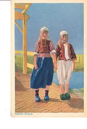 Ansichtkaart 	Marken	Klederdracht, Verzenden, 1940 tot 1960, Ongelopen, Noord-Holland