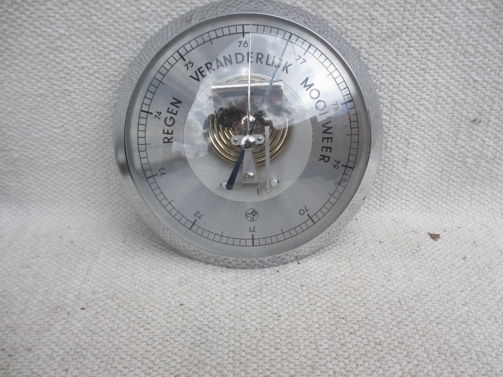 Chrome barometer van Moco. jaren 70, Ophalen of Verzenden, Gebruikt, Barometer