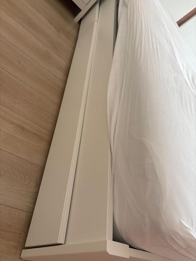 Ikea bed Songesand 140 x 200, Ophalen, Gebruikt, Wit, Tweepersoons
