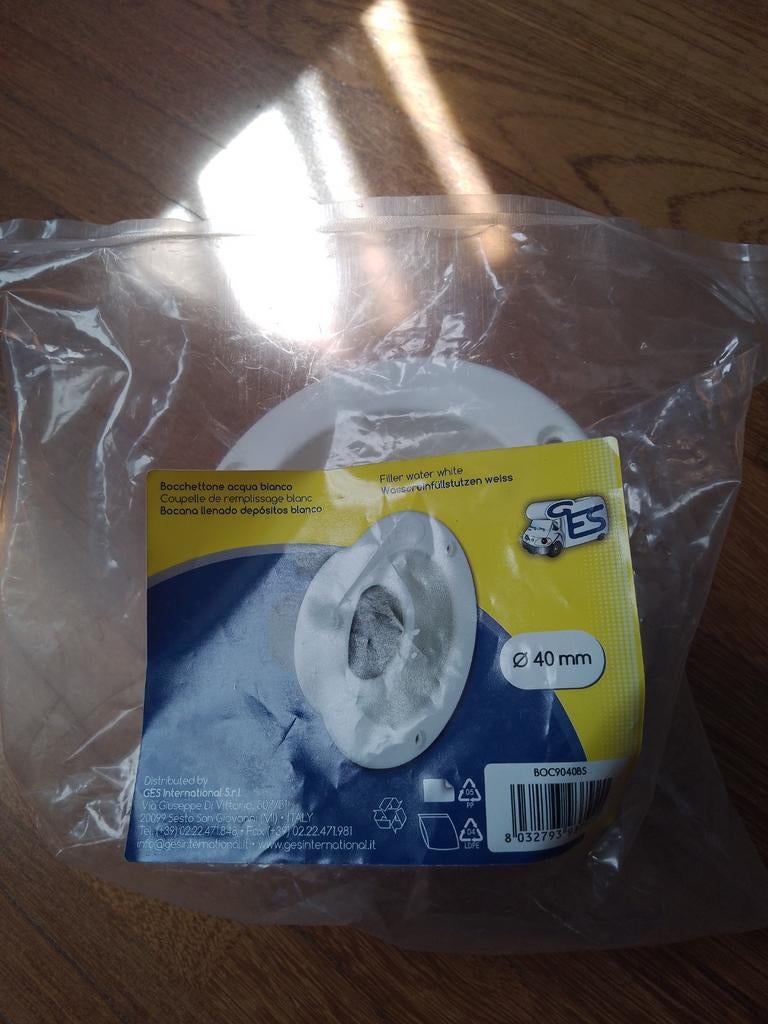 Witte water vuldop 40mm voor camper/caravan, Ophalen of Verzenden, Nieuw