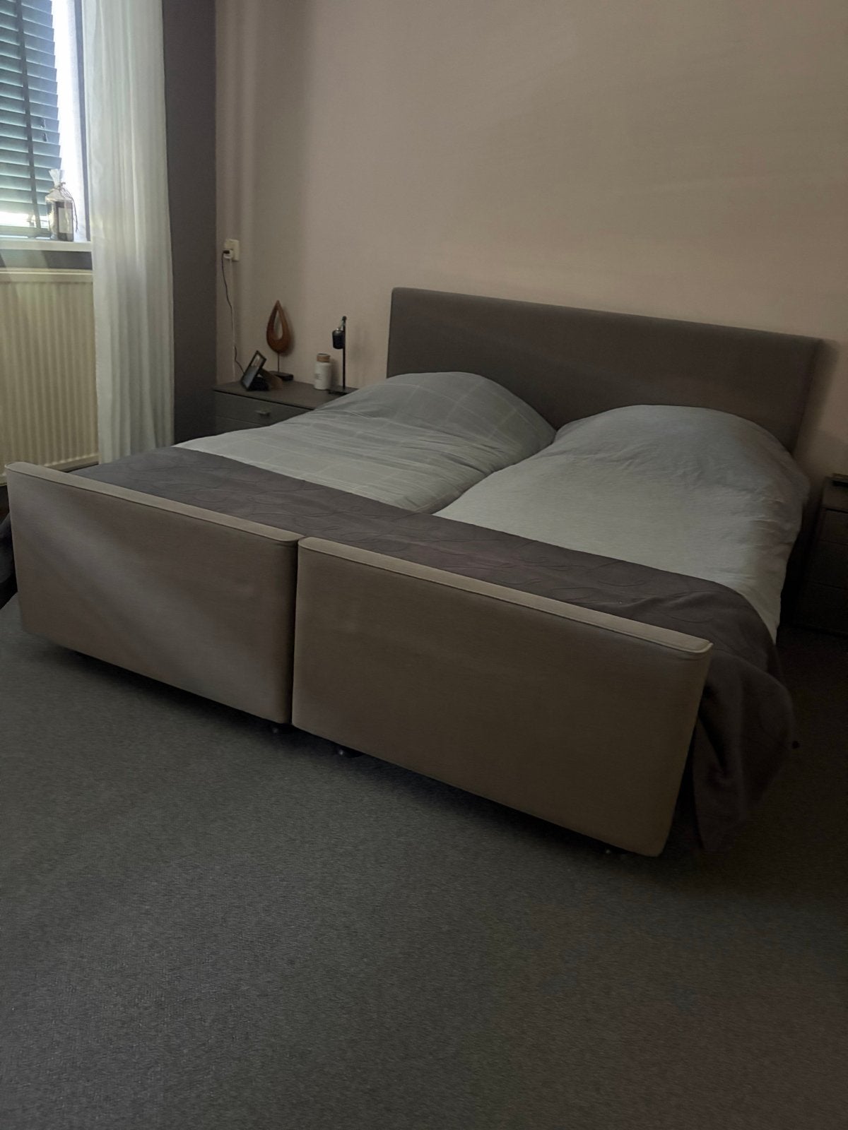 Pullman tweepersoons boxspring 2.00 x 1.80, Ophalen, Gebruikt, Tweepersoons, 180 cm