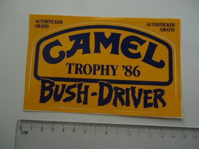 sticker oud CAMEL Rally 86 landrover land rover etten leur, Verzamelen, Stickers, Verzenden, Zo goed als nieuw, Bedrijf of Vereniging