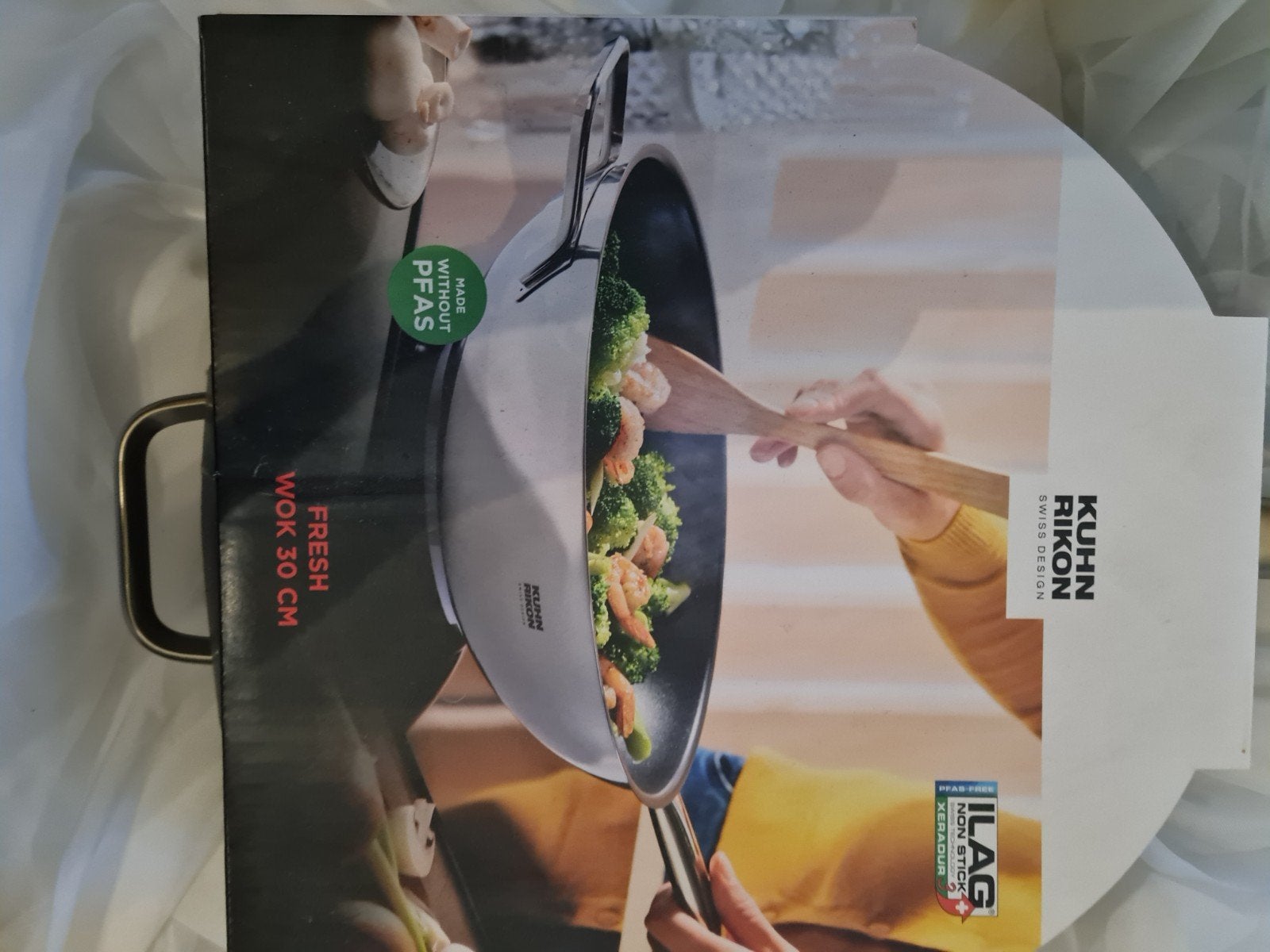Kuhn Rikon Fresh Wok 30 cm - PFAS-vrij, Ophalen of Verzenden, Nieuw, Rvs, Wok