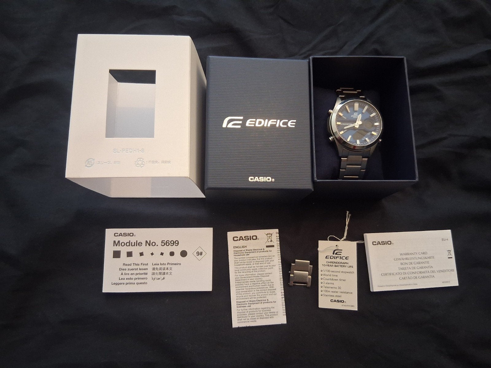 casio horloge Casio Edifice EFV-C120D-2AEF, Ophalen of Verzenden, Zo goed als nieuw, Staal, Overige merken