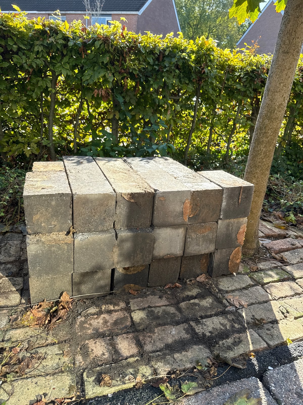 16 betonnen balkjes 60x15x15cm, Ophalen, Gebruikt, Beton, Overige typen