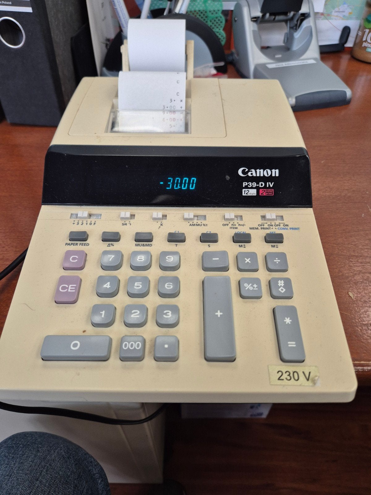 Canon P39-D IV grote rekenmachine met printer, Ophalen of Verzenden, Gebruikt