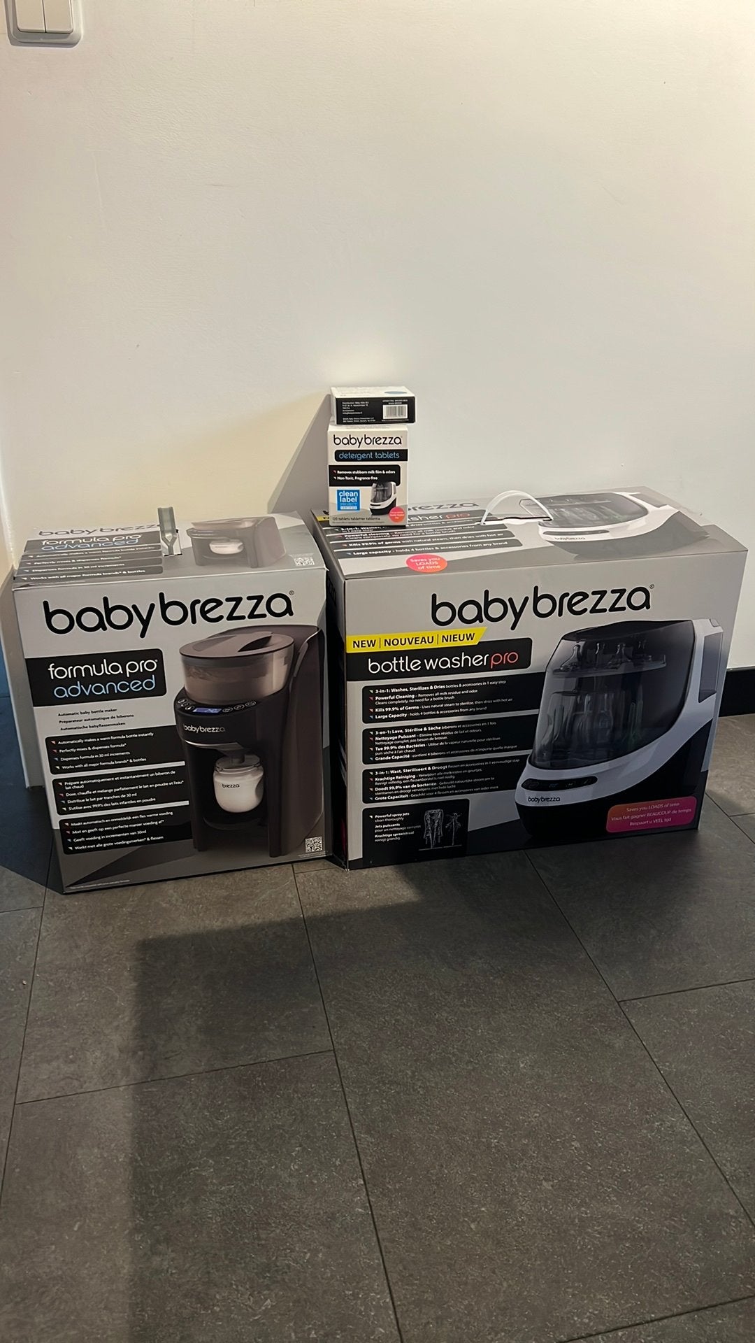 Baby Brezza Formula Pro Advanced & Bottle Washer Pro, Zo goed als nieuw, Flessenmaker, Baby Brezza, Ophalen