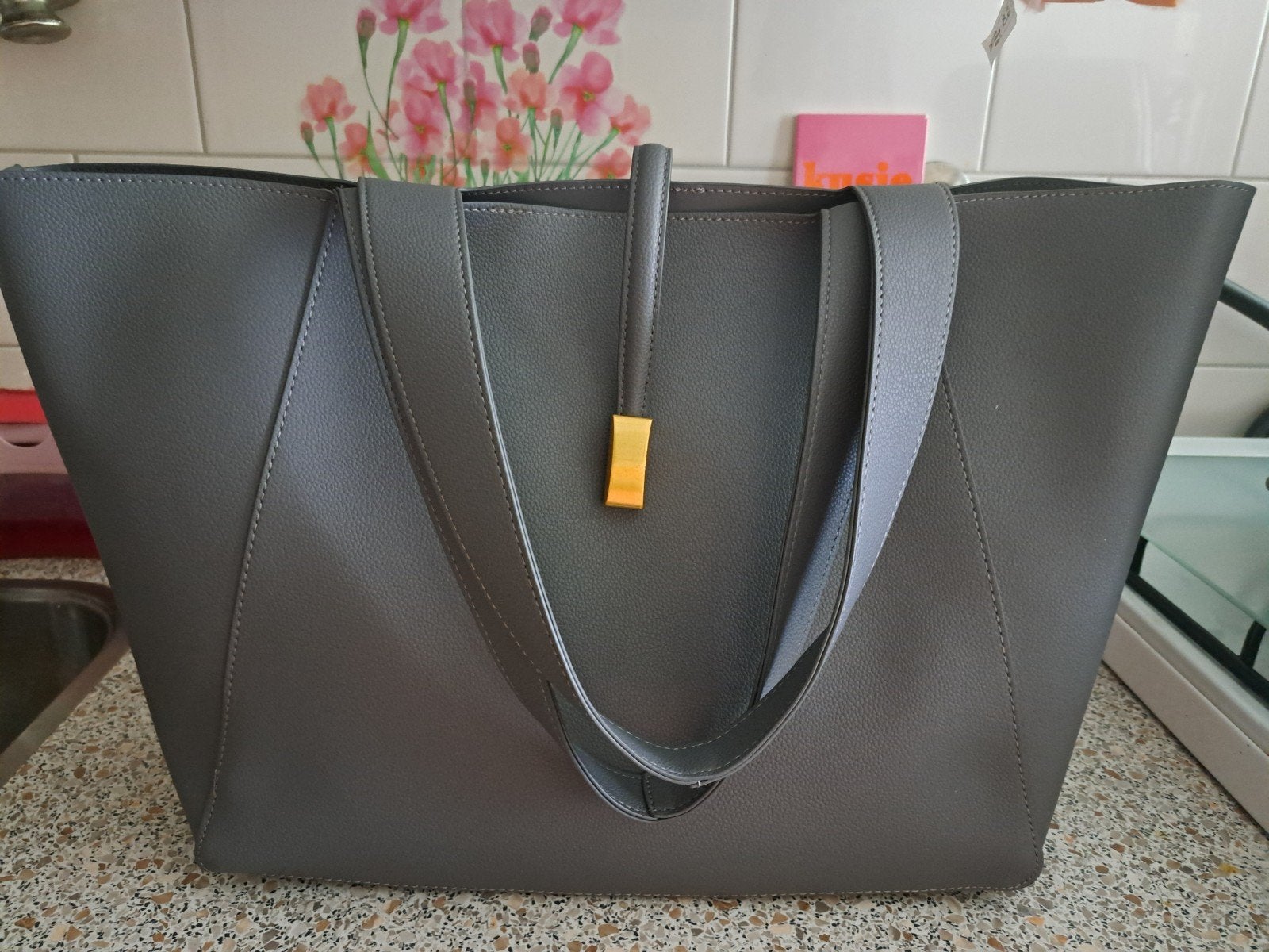 C&A Grijze Shopper Handtas, Sieraden, Tassen en Uiterlijk, Tassen | Damestassen, Verzenden, Nieuw, Grijs, Shopper
