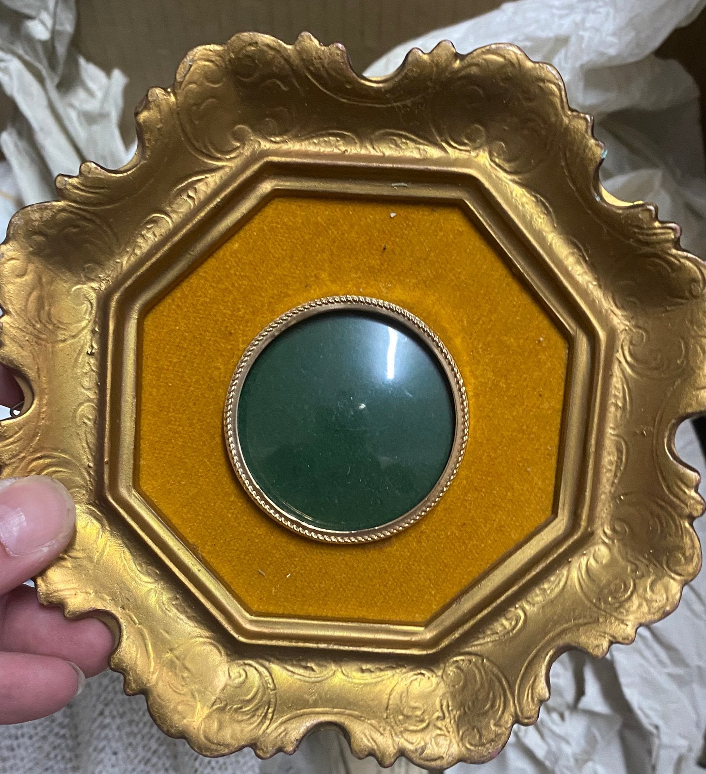 Vintage Florentijns Miniatuurlijst/Barok Lijst(Goud/Fluweel), Ophalen