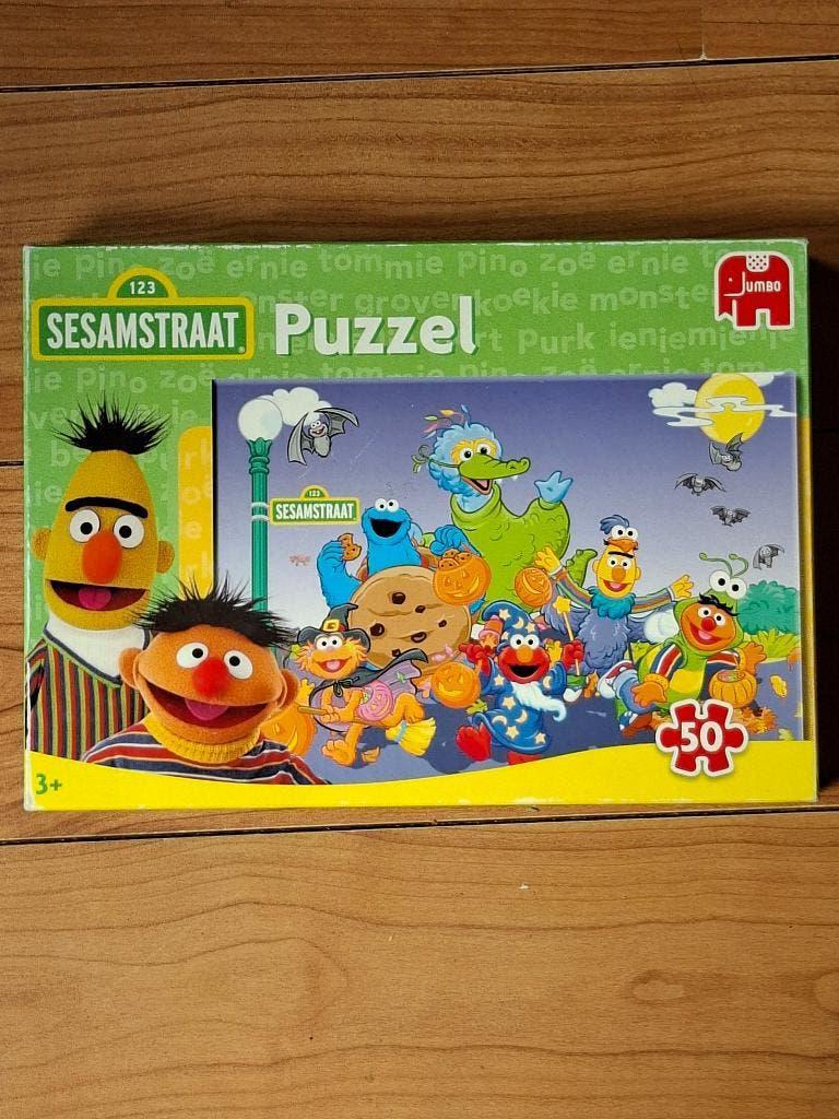 Sesamstraat kinder puzzel 50 stukjes, Ophalen of Verzenden, Meer dan 50 stukjes, Gebruikt, 4 tot 6 jaar