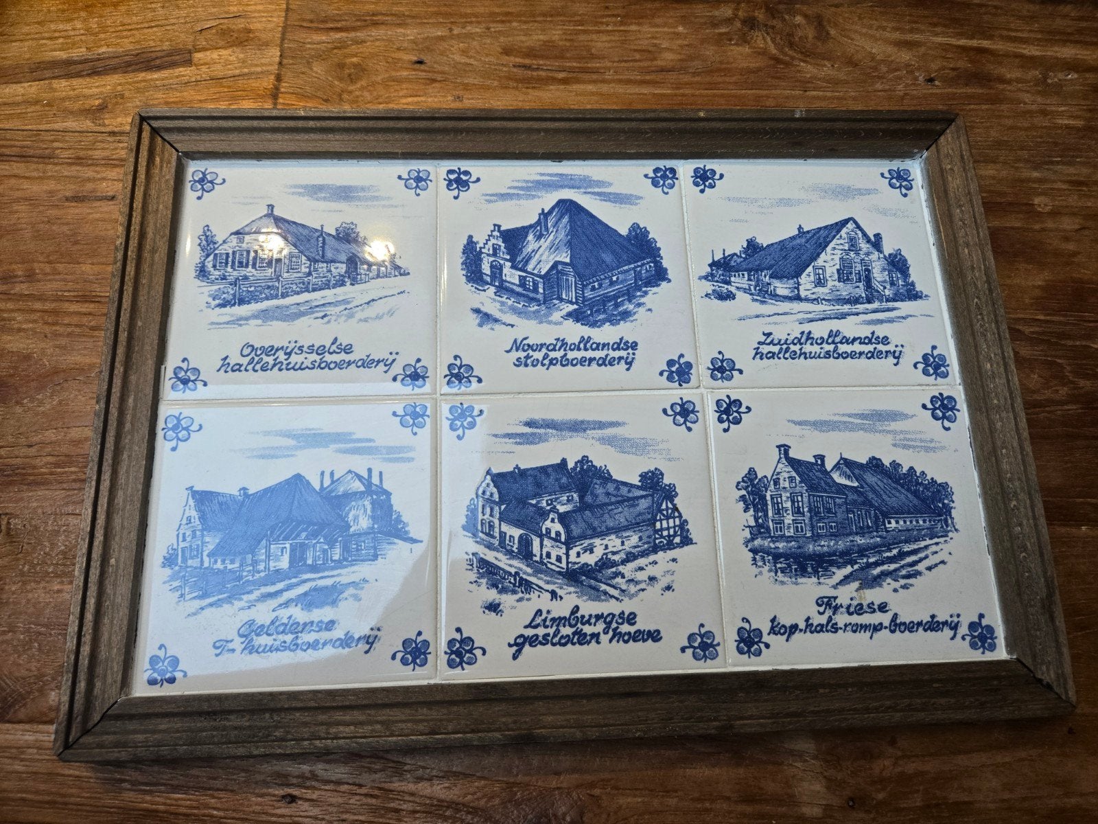 Mooie set van 6 Blauw-Witte Boerderij Tegeltjes, Ophalen of Verzenden