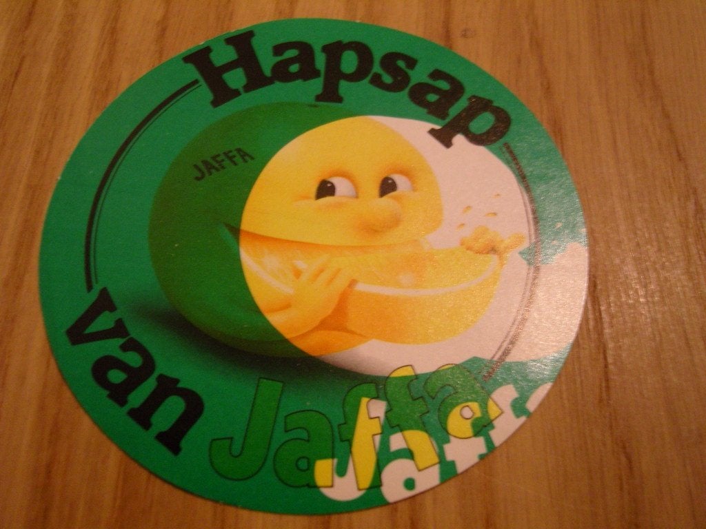 sticker hapsap van jaffa grapefruit misdruk, Ophalen, Zo goed als nieuw