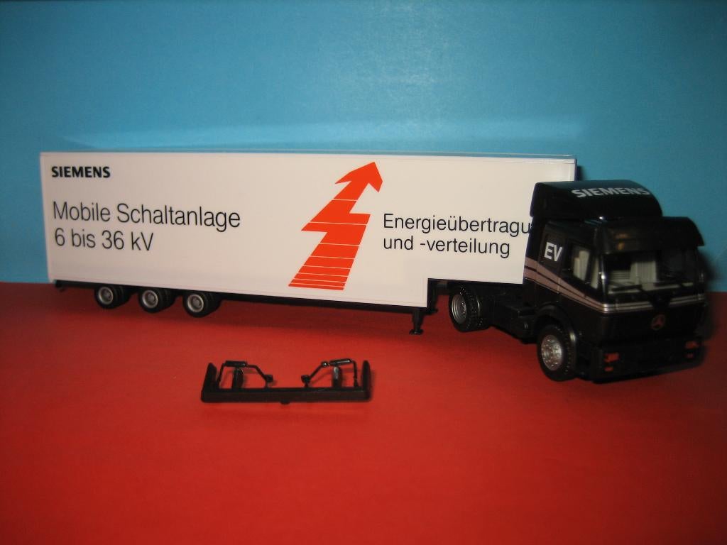 Siemens  MERCEDES met oplegger  Herpa, Ophalen of Verzenden, Nieuw, Bus of Vrachtwagen, Herpa