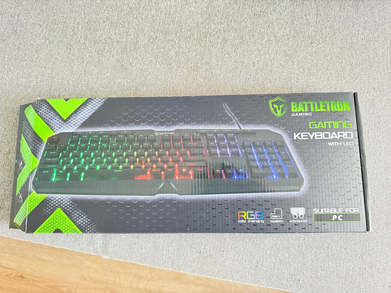 Battletron Gaming Toetsenbord met LED Verlichting, Gaming toetsenbord, Nieuw, Ophalen of Verzenden, Qwerty