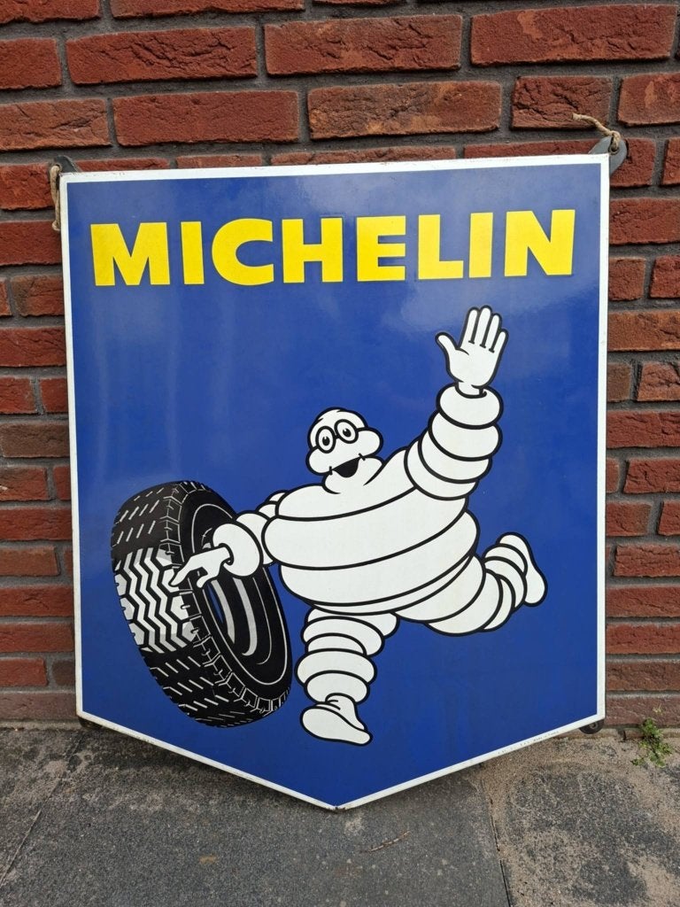 michelin  emaille bord, Ophalen of Verzenden, Gebruikt, Reclamebord