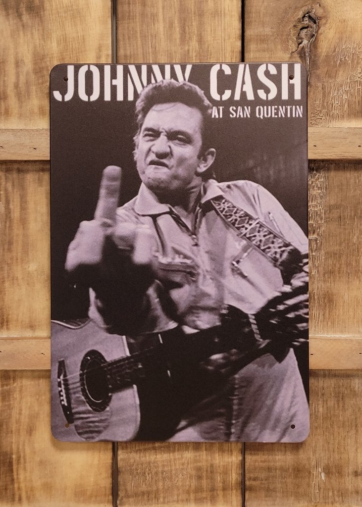 Johnny Cash at San Quentin reclamebord van metaal decoratie, Info@deconoord.nl, Deco Noord, Nieuw, Ophalen of Verzenden