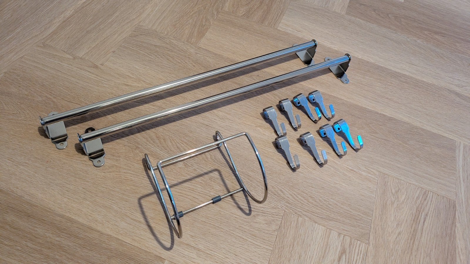 IKEA Keukenrek met haken en keukenrolhouder, Huis en Inrichting, Keuken | Keukenbenodigdheden, Ophalen, Overige typen, Zilver
