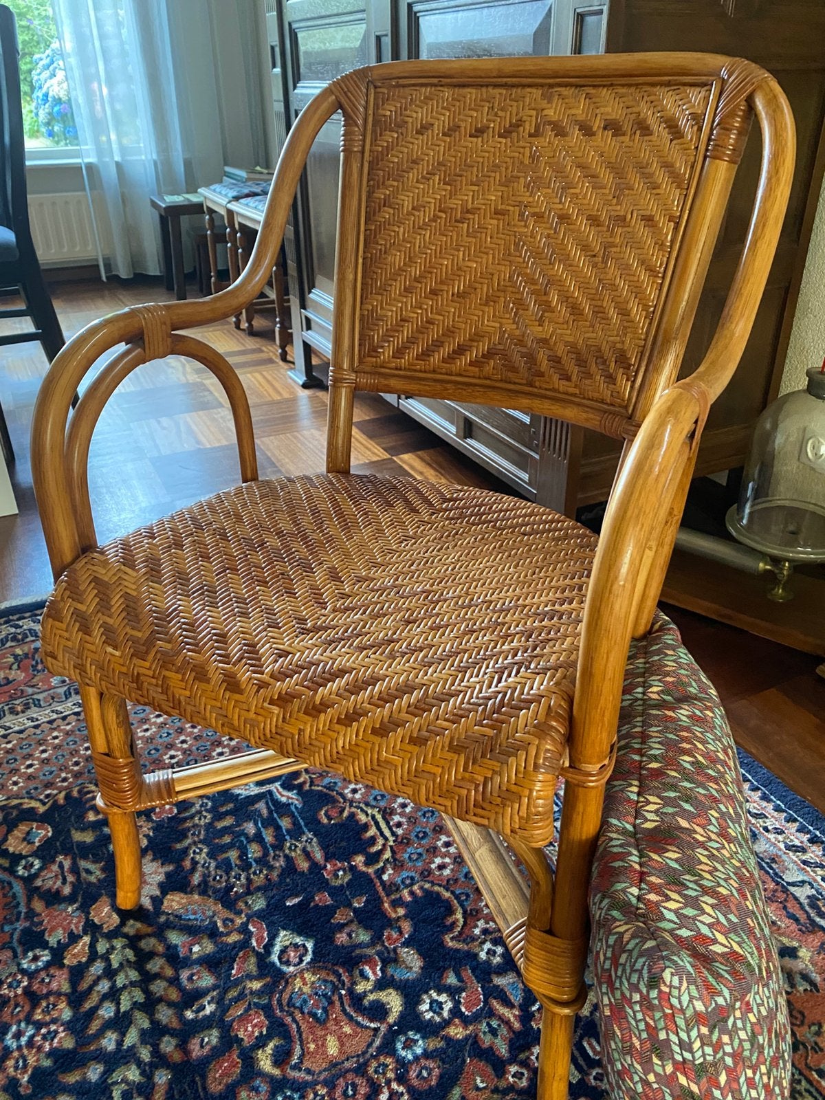 Rotan stoel, twee stuks, Antiek en Kunst, Ophalen