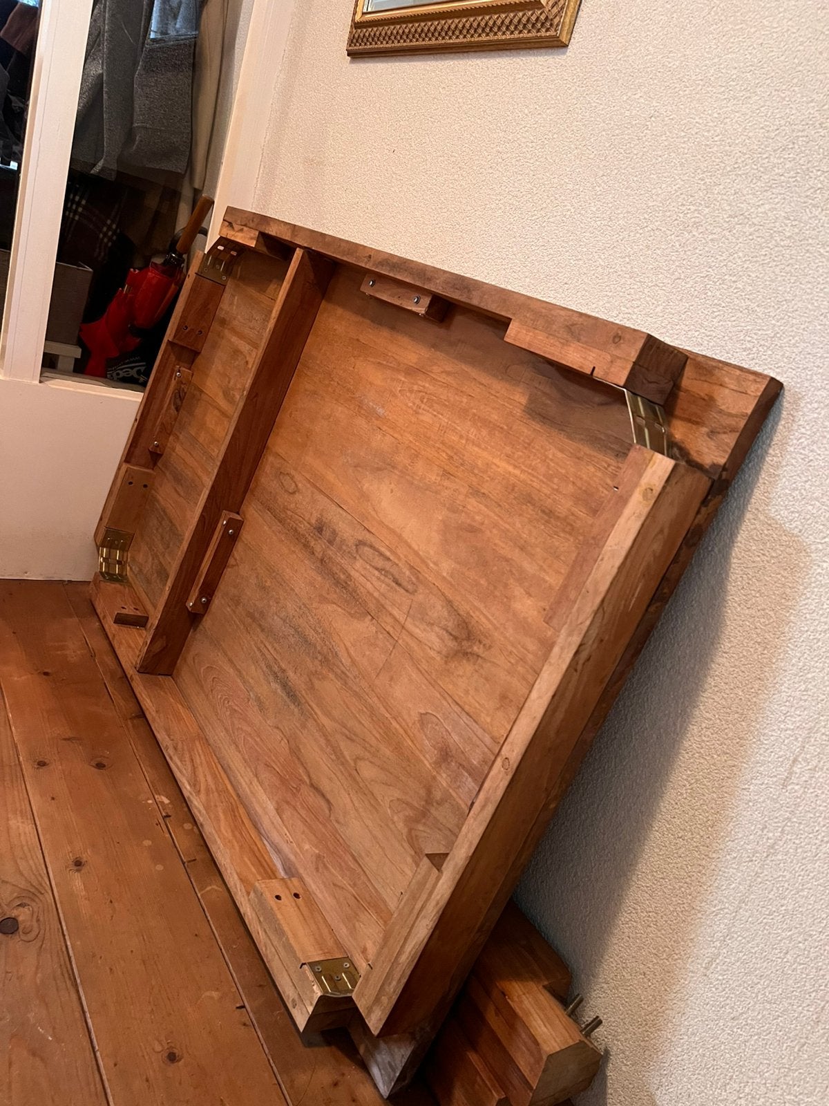 Eettafel van massief en onbehandeld Teakhout, Ophalen, 100 tot 150 cm, Teakhout, 50 tot 100 cm