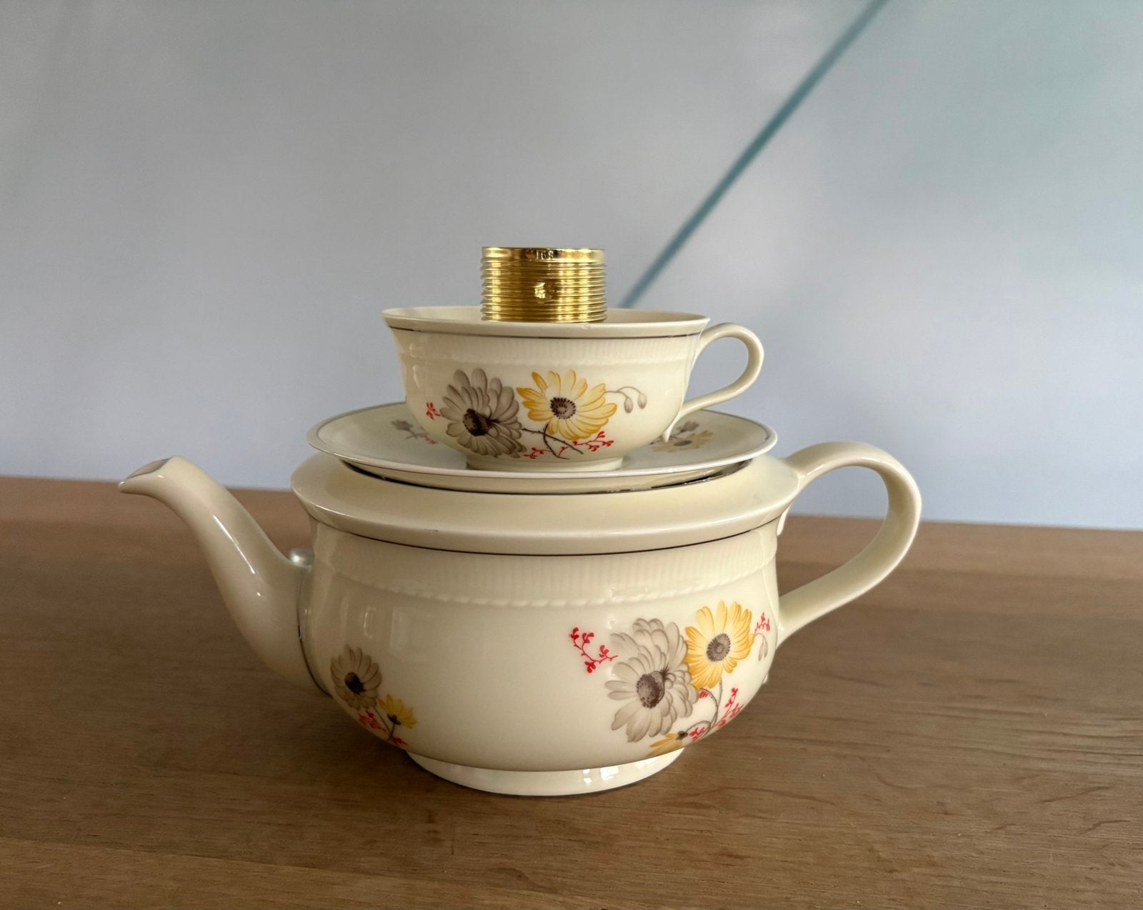 Prachtig vintage theepot kopje lamp made by me Origin’Lily, Ophalen of Verzenden
