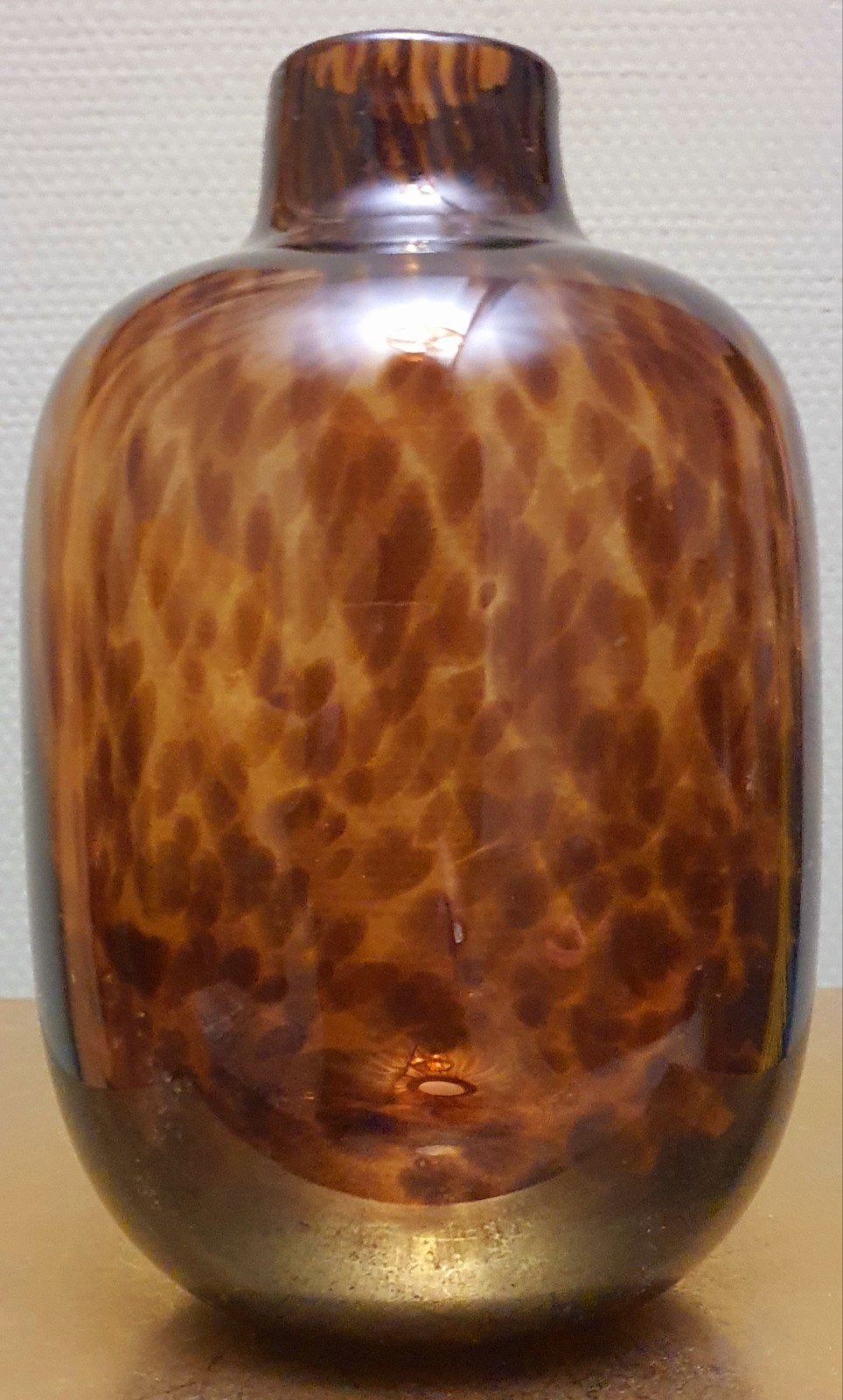 Vaas glas panter gaaf uniek mondgeblazen 22 cm, Handgemaakt, Ophalen of Verzenden, 22 cm, Glas
