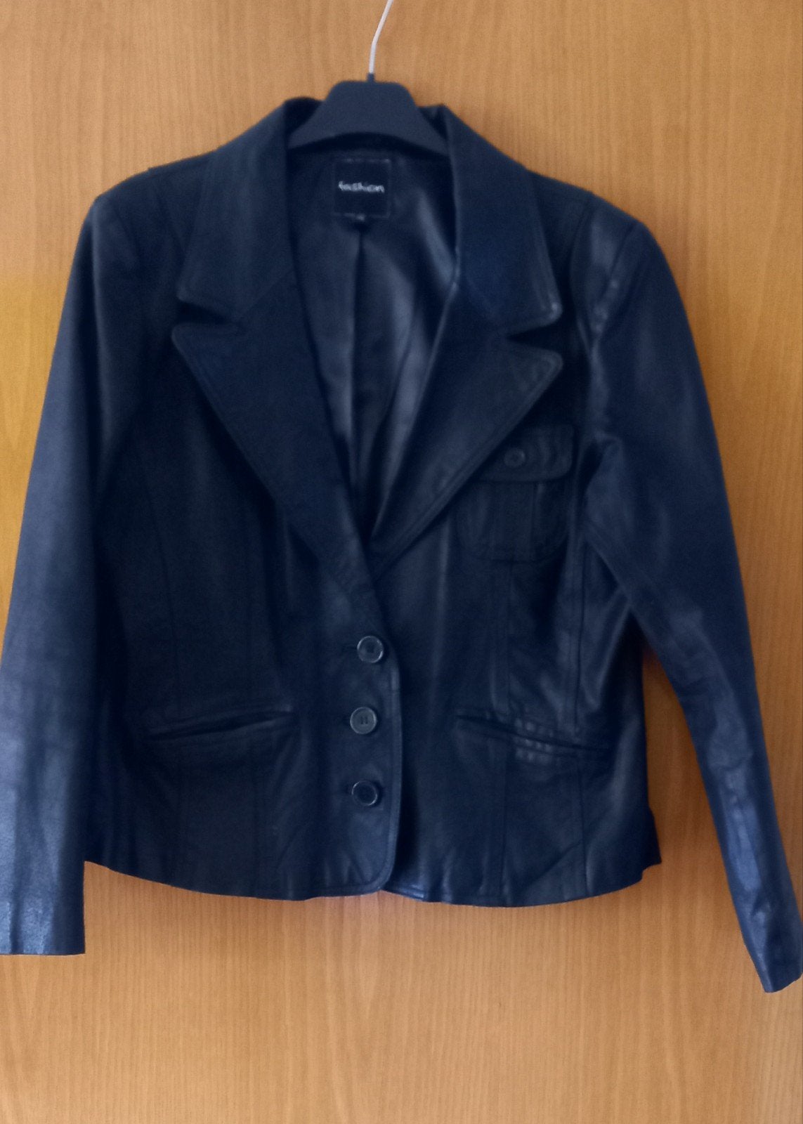 Zwart leren dames jasje, Fashion, Zwart, Maat 42/44 (L), Ophalen of Verzenden