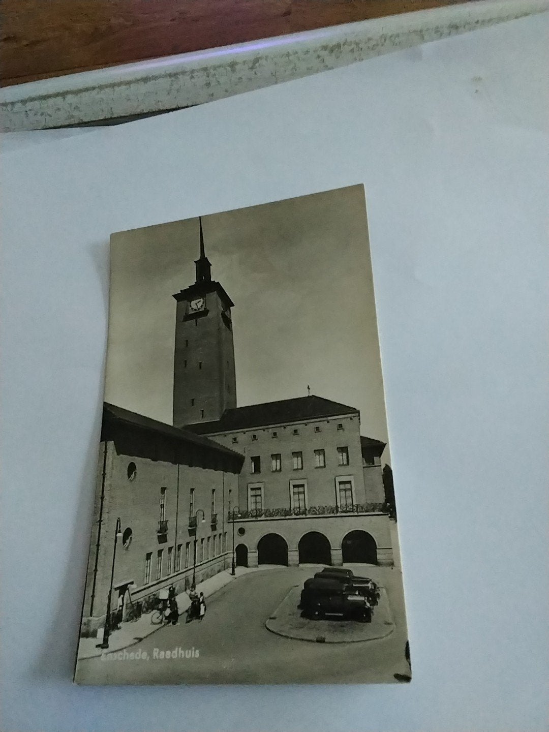 Oude ansichtkaart Enschede, Raadhuis - Gelopen, Ophalen of Verzenden, 1920 tot 1940, Gelopen, Overijssel