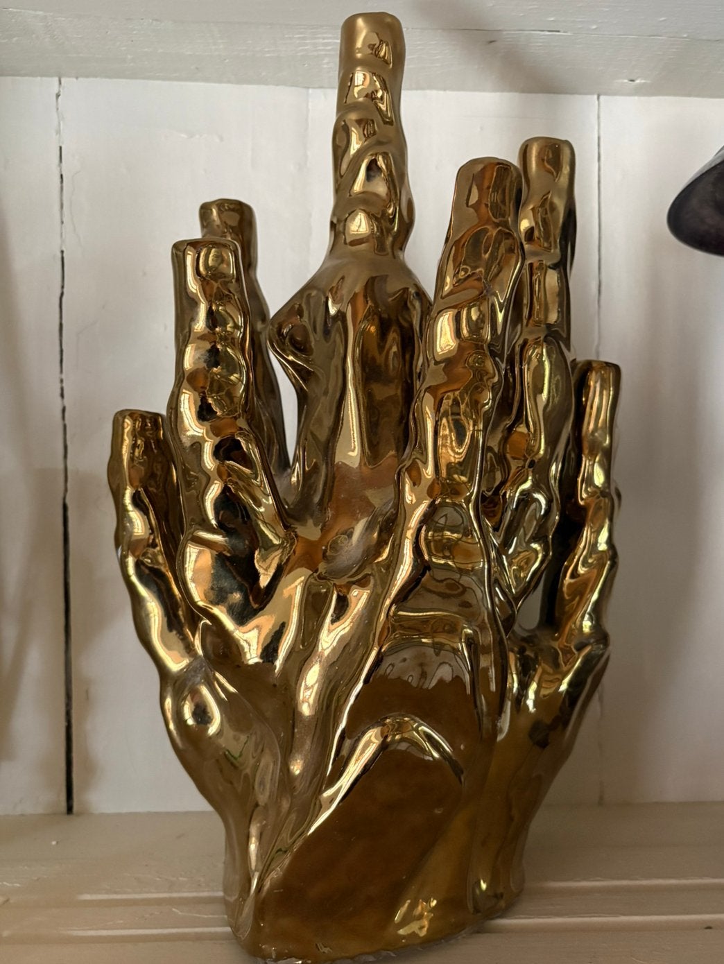 Pols Potten Norman Trapman koraalvaas goud, Ophalen, Gebruikt, Handgemaakt, 34 cm