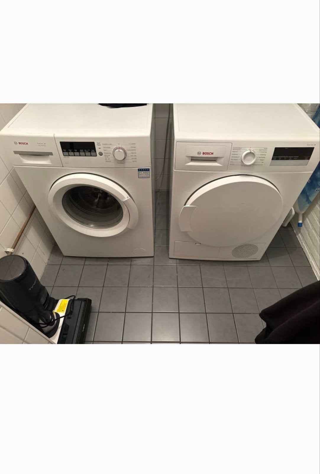 Bosch Wasmachine Serie 2 en Bosch Droger Serie 4 Set, Witgoed en Apparatuur, Was-droogcombinaties, Zo goed als nieuw, 6 tot 8 kg