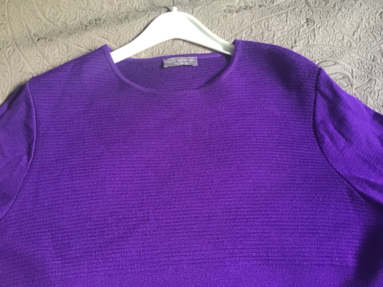 Prachtige paarse jurk van Maria Bellentani 42, Kleding | Dames, Ophalen of Verzenden, Gedragen, Maat 42/44 (L), Paars
