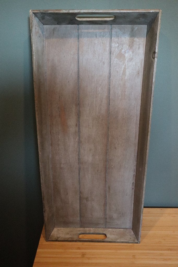 groot houten dienblad, Ophalen, Gebruikt, Met handvatten, Rechthoekig