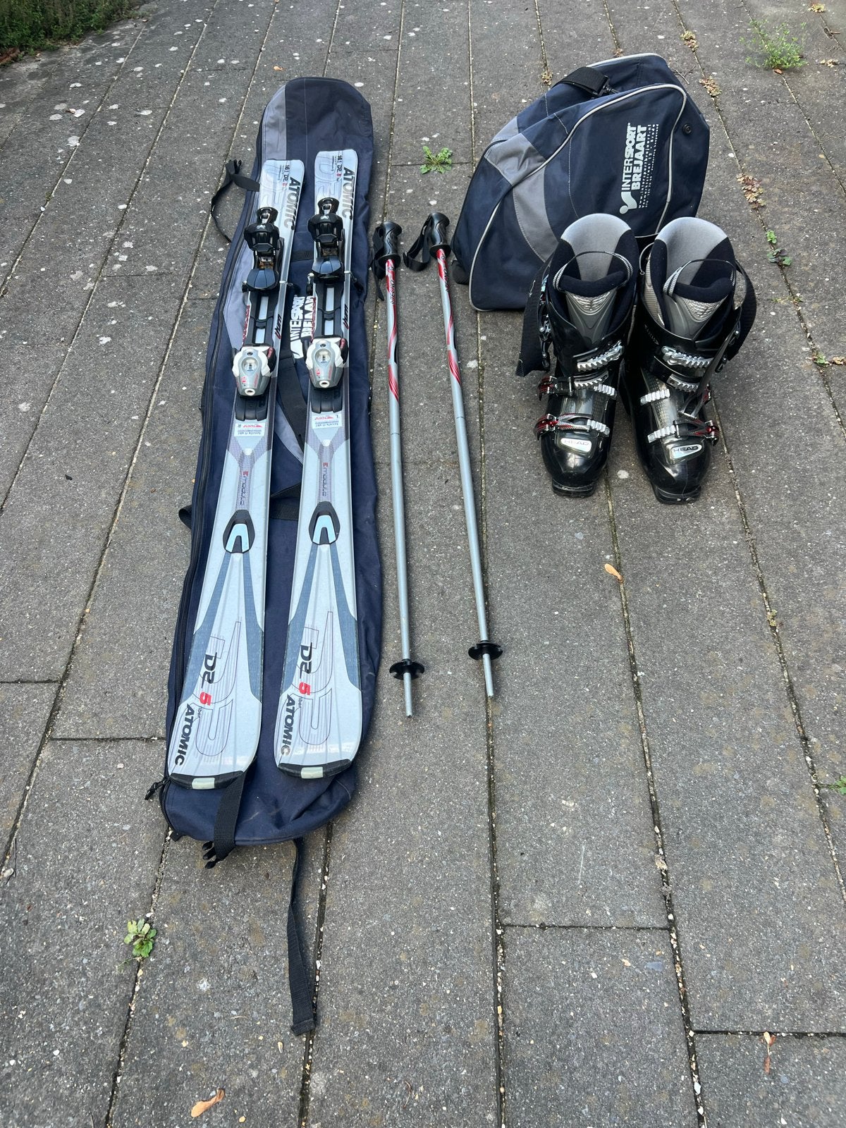 Atomic D2 Race GS ski's met bindingen, stokken en schoenen, Ophalen, 160 tot 180 cm, Gebruikt, Atomic