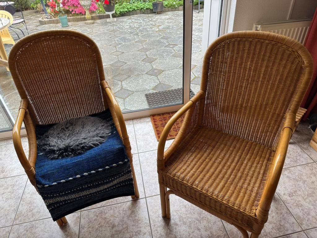 Bamboo Chairs, Ophalen, Twee, Bruin, Riet of Rotan