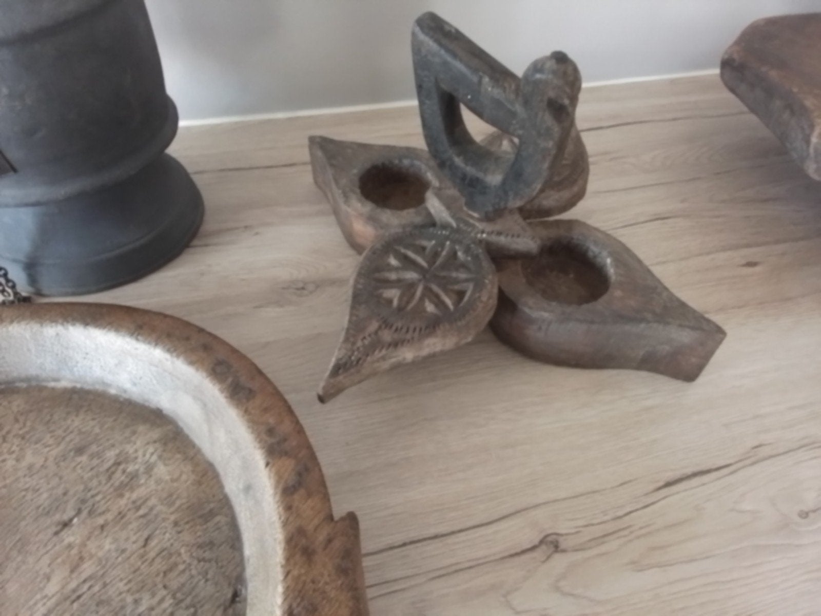 Stoer en sober oud houten Spice box, Ophalen of Verzenden