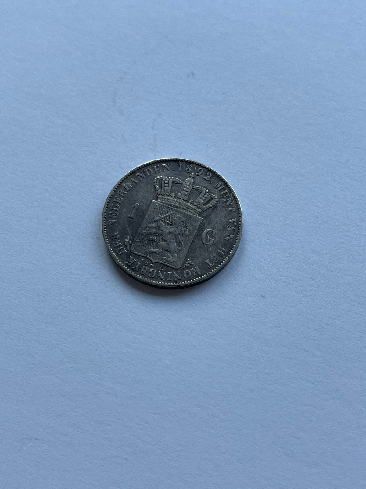 Nederland KONINGIN WILHELMINA 1 GULDEN 1892, Postzegels en Munten, Munten | Nederland, 1 gulden, Zilver, Ophalen of Verzenden